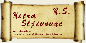 Mitra Šljivovac vizit kartica